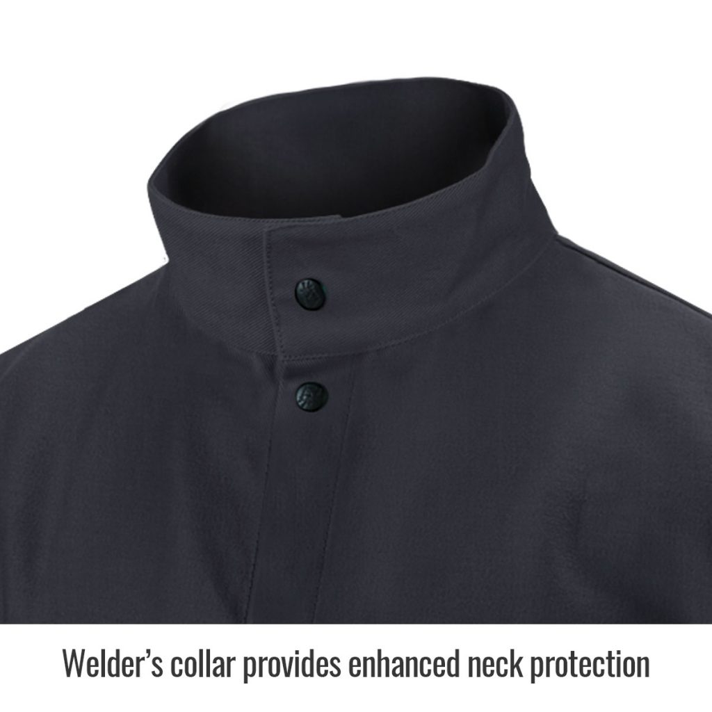 FBK9-30C black flame resistant jacket collar close up