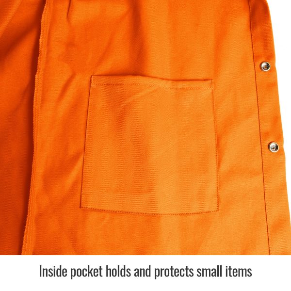 close up of inside pocket Black Stallion flame resistant jacket, orange