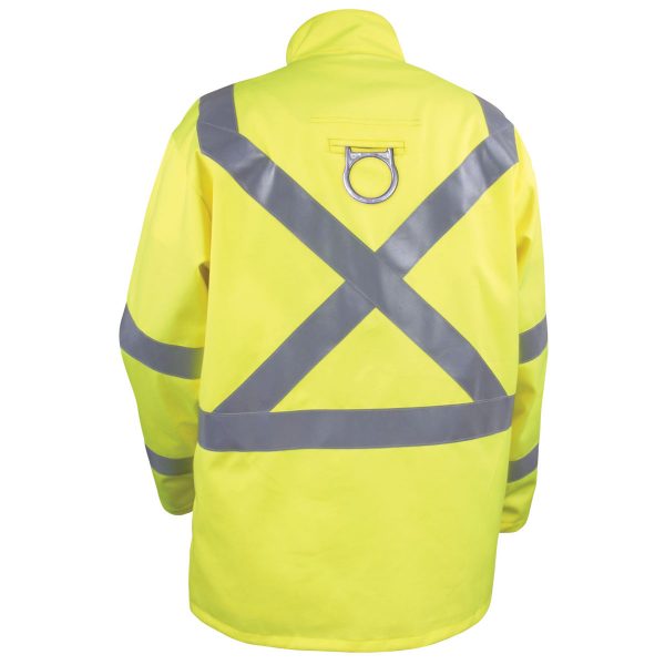 Black Stallion Hi Vis flame arc resistant cotton jacket backside