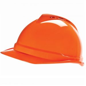 MSA orange vented hard hat