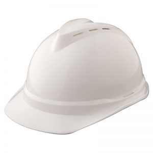 MSA white hard hat top view