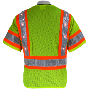 Global FrogWear GLO-12LED Safety Vest with LED lights, on, back