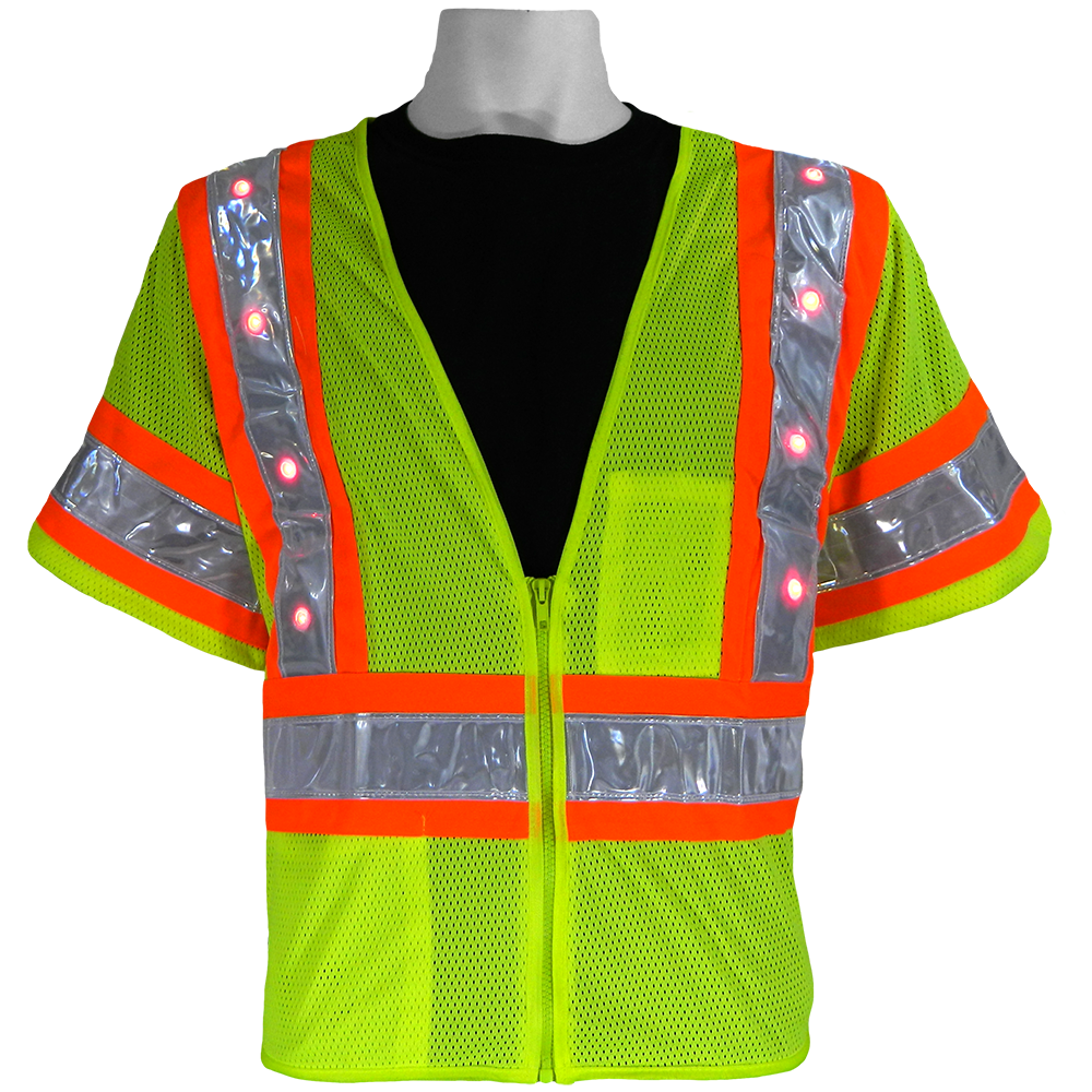 Global FrogWear GLO 12LED ANSI Class 3 Safety Vest With LED Lights Global FrogWear GLO 12LED ANSI Class 3 Safety Vest With LED Lights