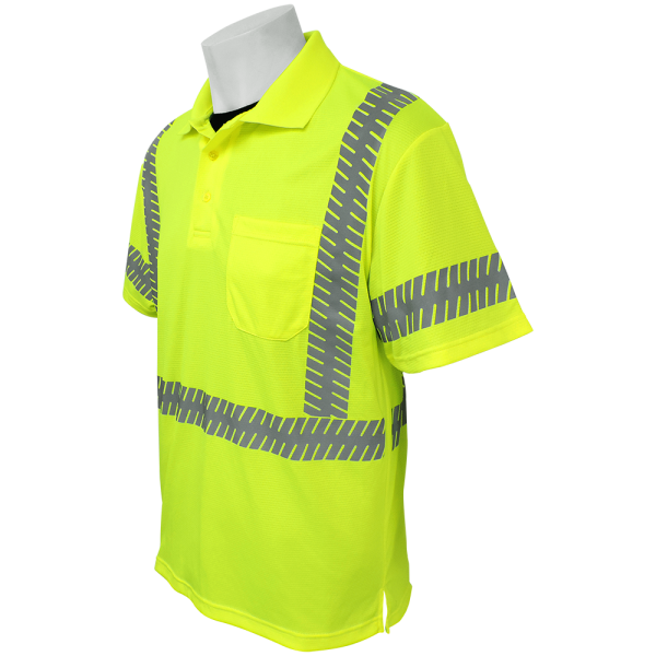 Global GLO-209 Yellow\Green ANSI class 3 Polo Left Side