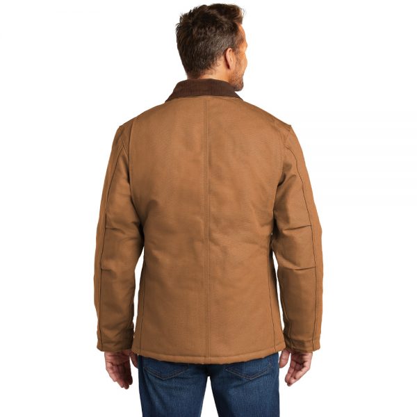 Carhartt Duck Traditional Coat CTC003 Brown Back Model