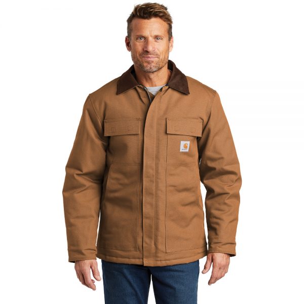 Carhartt Duck Traditional Coat CTC003 Brown Front Model