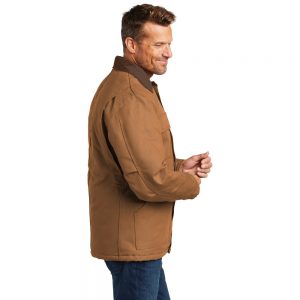 Carhartt Duck Traditional Coat CTC003 Brown Turned Model