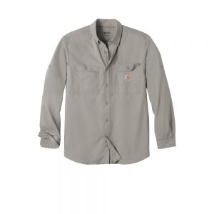 Carhartt Force Ridgefield Solid Long Sleeve Shirt Asphalt Front