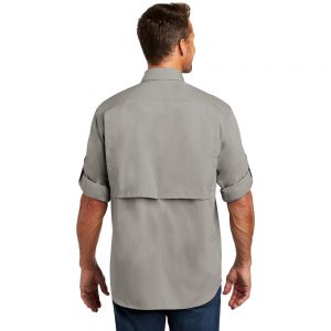 Carhartt Force Ridgefield Solid Long Sleeve Shirt Asphalt Man Back