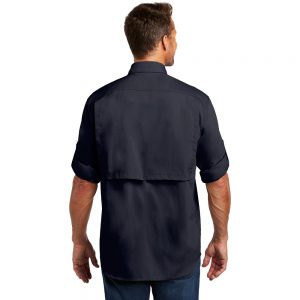 Carhartt Force Ridgefield Solid Long Sleeve Shirt Navy Man Back