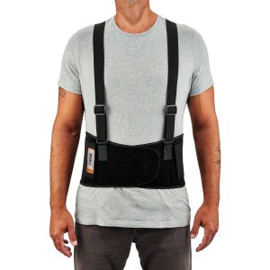 Ergodyne Back Support Black Economy On Man Front