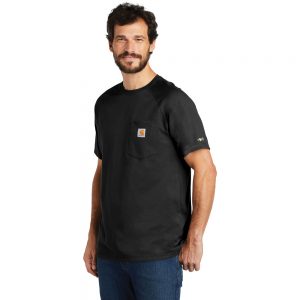Carhartt Force Cotton Delmont Short Sleeve T-Shirt CT100410 Black Man Angle
