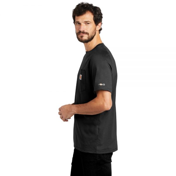 Carhartt Force Cotton Delmont Short Sleeve T-Shirt CT100410 Black Man Side