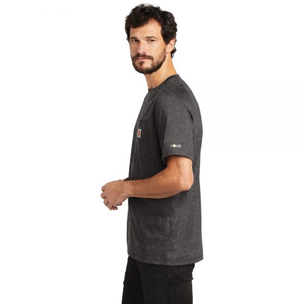 Carhartt Force Cotton Delmont Short Sleeve T-Shirt CT100410 Carbon Heather Man Angle