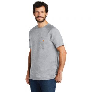 Carhartt Force Cotton Delmont Short Sleeve T-Shirt CT100410 Heather Gray Man Angle