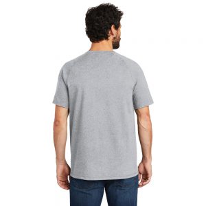 Carhartt Force Cotton Delmont Short Sleeve T-Shirt CT100410 Heather Gray Man Back