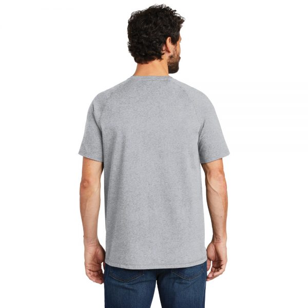 Carhartt Force Cotton Delmont Short Sleeve T-Shirt CT100410 Heather Gray Man Back