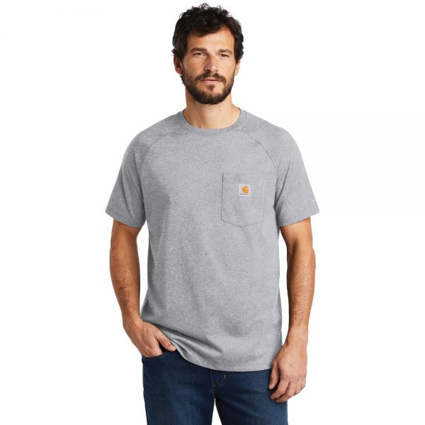 Carhartt Force Cotton Delmont Short Sleeve T-Shirt CT100410 Heather Gray