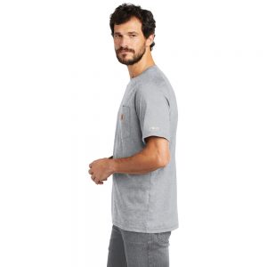 Carhartt Force Cotton Delmont Short Sleeve T-Shirt CT100410 Heather Gray Man Side