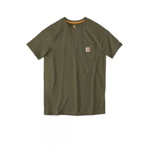 Carhartt Force Cotton Delmont Short Sleeve T-Shirt CT100410 Moss Front