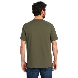 Carhartt Force Cotton Delmont Short Sleeve T-Shirt CT100410 Moss Man Back