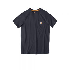 Carhartt Force Cotton Delmont Short Sleeve T-Shirt CT100410 Navy Front