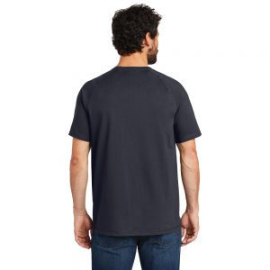 Carhartt Force Cotton Delmont Short Sleeve T-Shirt CT100410 Navy Man Back