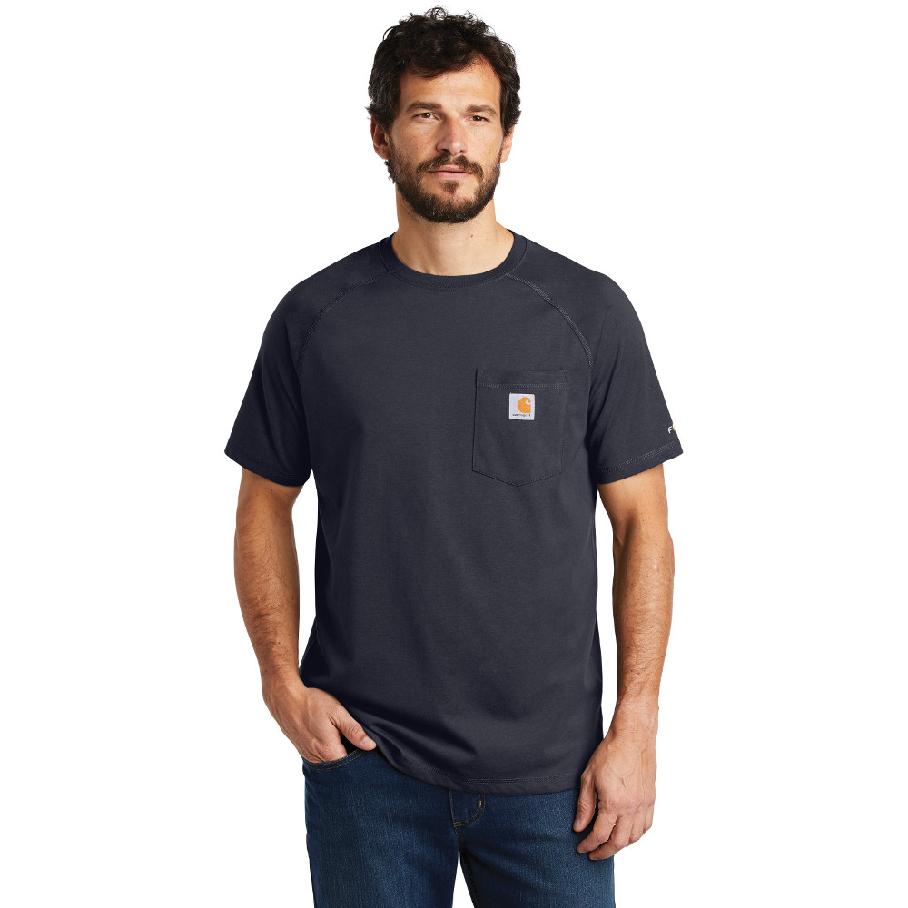 Carhartt Force ? Cotton Delmont Short Sleeve T-Shirt CT100410 Navy ...