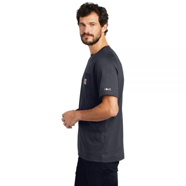 Carhartt Force Cotton Delmont Short Sleeve T-Shirt CT100410 Navy Man Back