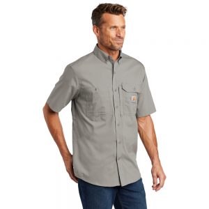 Carhartt Force Ridgefield Solid Short Sleeve Shirt CT102417 Asphalt Man Angle