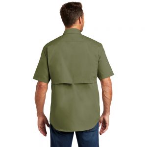 Carhartt Force Ridgefield Solid Short Sleeve Shirt CT102417 Burn Olive Man Back