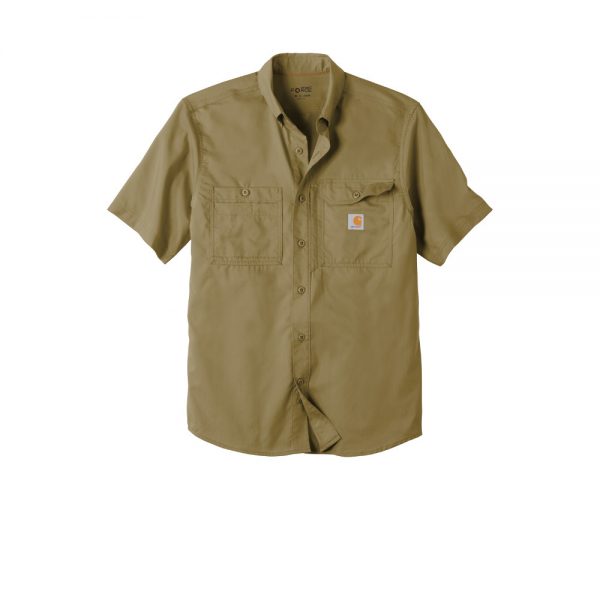 Carhartt Force Ridgefield Solid Short Sleeve Shirt CT102417 Dark Khaki Front