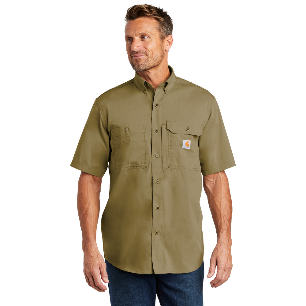 Carhartt Force Long Sleeve Custom Shirts, Dark Khaki