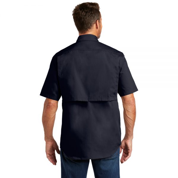 Carhartt Force Ridgefield Solid Short Sleeve Shirt CT102417 Navy Man Back