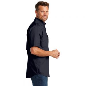 Carhartt Force Ridgefield Solid Short Sleeve Shirt CT102417 Navy Man Side