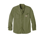 Carhartt Force Ridgefield Solid Long Sleeve Shirt Burnt Olive Small