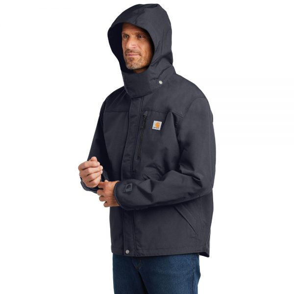 Carhartt CTJ162 Navy Shoreline Jacket Man Hood Up