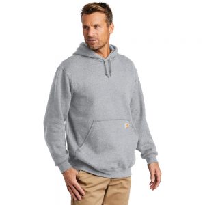 Carhartt Midweight Hooded Sweatshirt CTK121 Heather Grey Man Angle