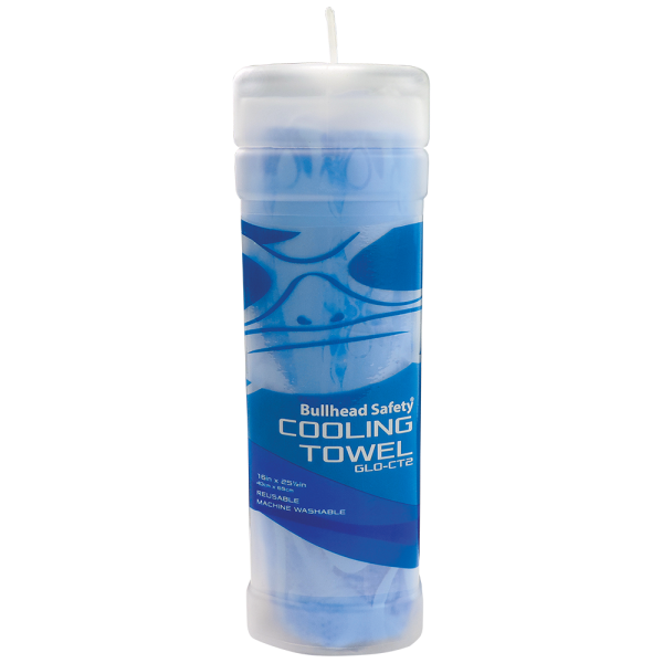 Global Glove Bullhead Safety Cooling Towel Blue in Container