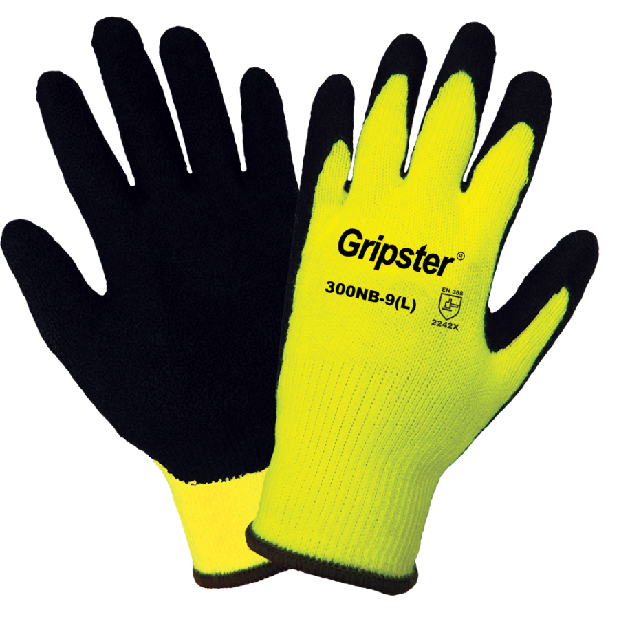 Global Glove 300NB Gripster? HighVisibility Etched Rubber Dipped
