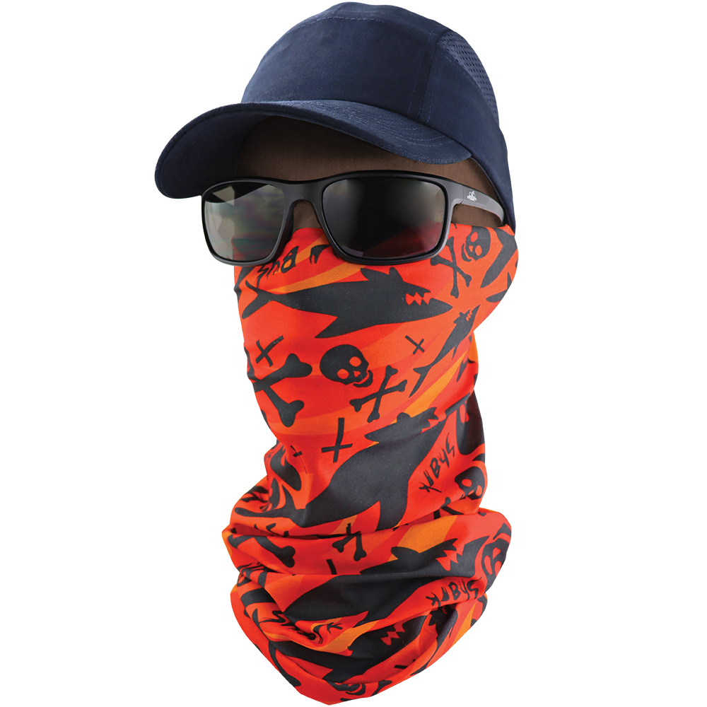 Global Glove Multi-Function Neck Gaiter, Orange and Black