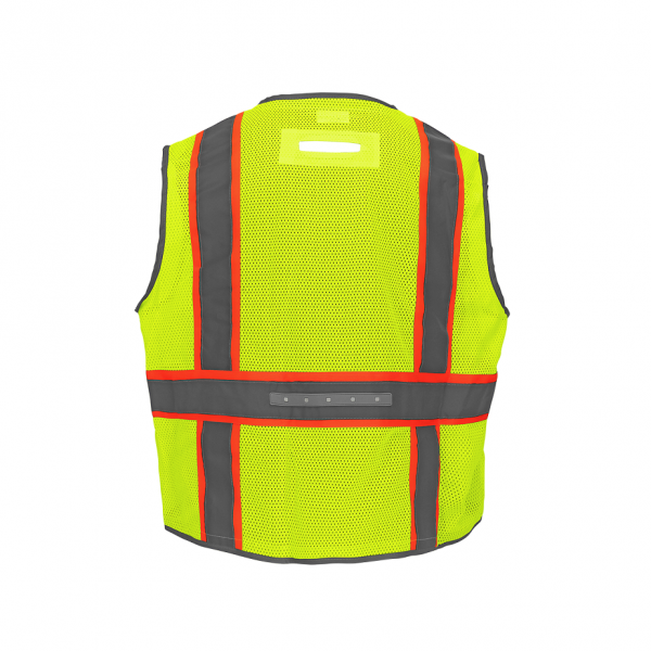 Global GLO-15LED High-visibility Safety Vest with LED Lights Back View