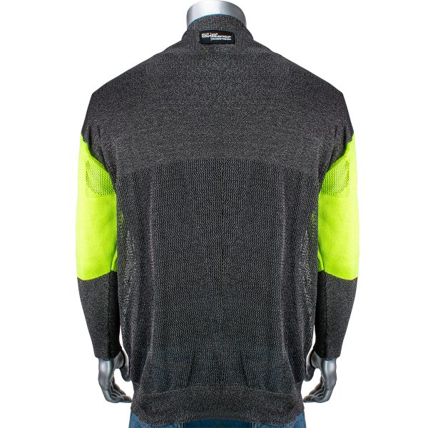 Kut Gard ATA PreventWear Cut Resistant Pullover with Removable Belly Patch, Hi-Vis Sleeves and Thumb Loops Back