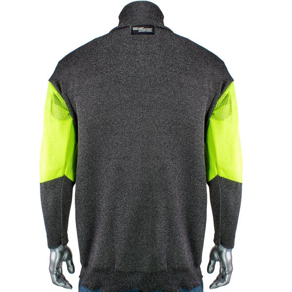 Kut Gard ATA PreventWear Cut Resistant Pullover with Removable Belly Patch, Hi-Vis Sleeves and Thumb Loops Back